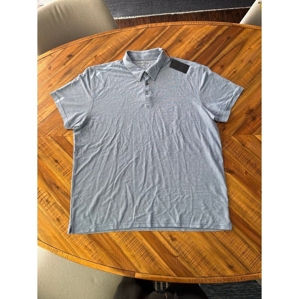 Zachary Prell NWT Blue Pique Performance Polo Shirt Men’s Golf Athletic Luxury